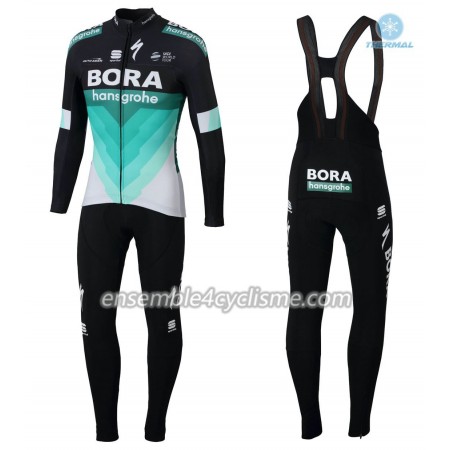 Tenue Maillot M/L + Collant à Bretelles 2018 Bora Hansgrohe Hiver Thermal Fleece N001